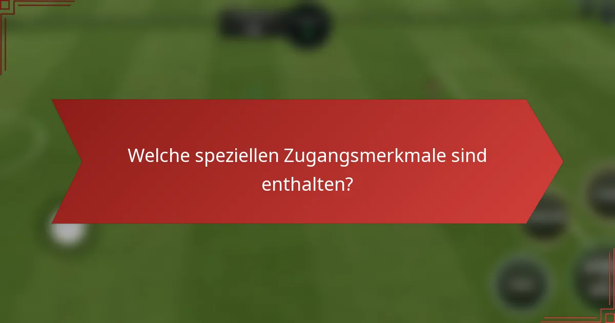 Welche speziellen Zugangsmerkmale sind enthalten?